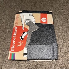 NEW Gray Fleece Lined Legwear Size S/M Medium Gray Stretch Ankle Soft NEW