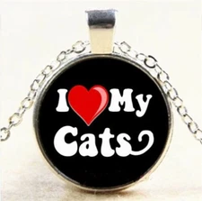 LOVE CAT KITTEN PET ANIMAL pendant 20" Sterling Silver 925 necklace  female gift