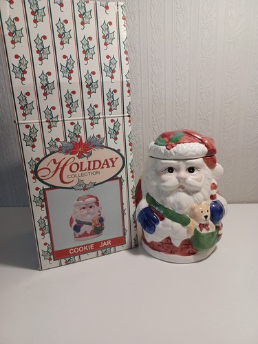 Holiday Collection Santa Cookie Jar 7 Inches