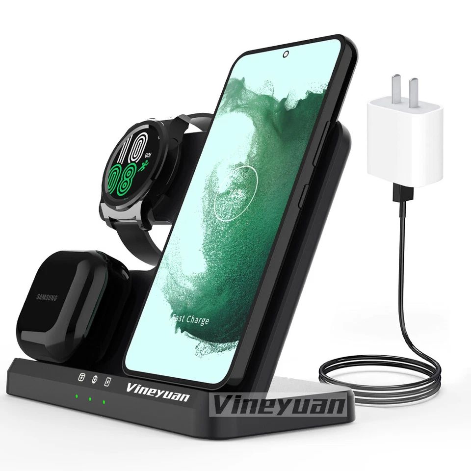 3In1 Wireless Fast Charger Dock Station For Apple Watch Air Pods iPhone 14 13 12 - Image 3 of 4