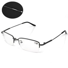 Metall Halbrahmen Student Fernbrille Ersatzbrille Kurzsichtig -1.0 -1.5 bis -6.0