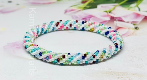 Nepal Beaded Bracelet Colorful Seed Beads Bracelets Hand Crocheted Buy2get1free - Picture 10 of 26