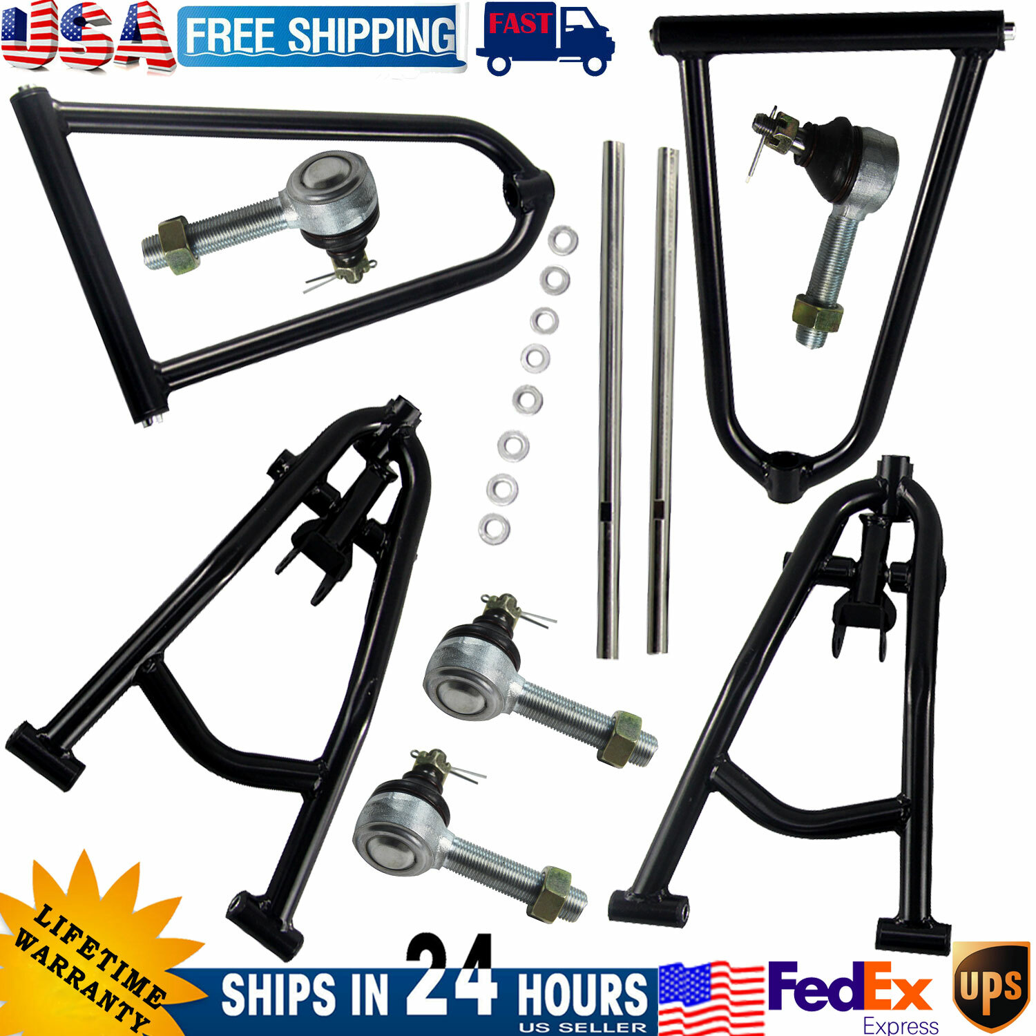 Upper Front Left Right Extended AArms +2'' Wide Kits for Yamaha Raptor