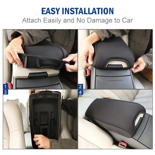 Black Center Console Armrest Lid Pad Cover for Charger Chrysler 300C 2004-2010 - Picture 8 of 10