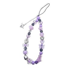 Purple Butterfly Y2K Beaded Phone Charm Cute Charms Cell Phone Lanyard Strap