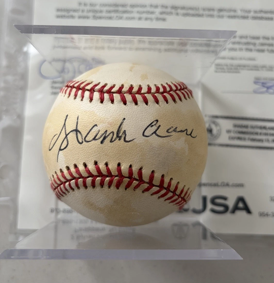 25+ James Spence Authentication (JSA) Hank Aaron MLB Original