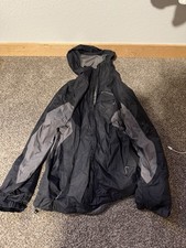 Columbia Raincoat Size Large Black Hooded Breathable Jacket with Pockets M