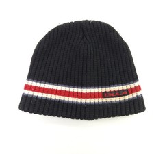 Bula Acrylic Knit Beanie Solid Stripe Canada Made Black Red White