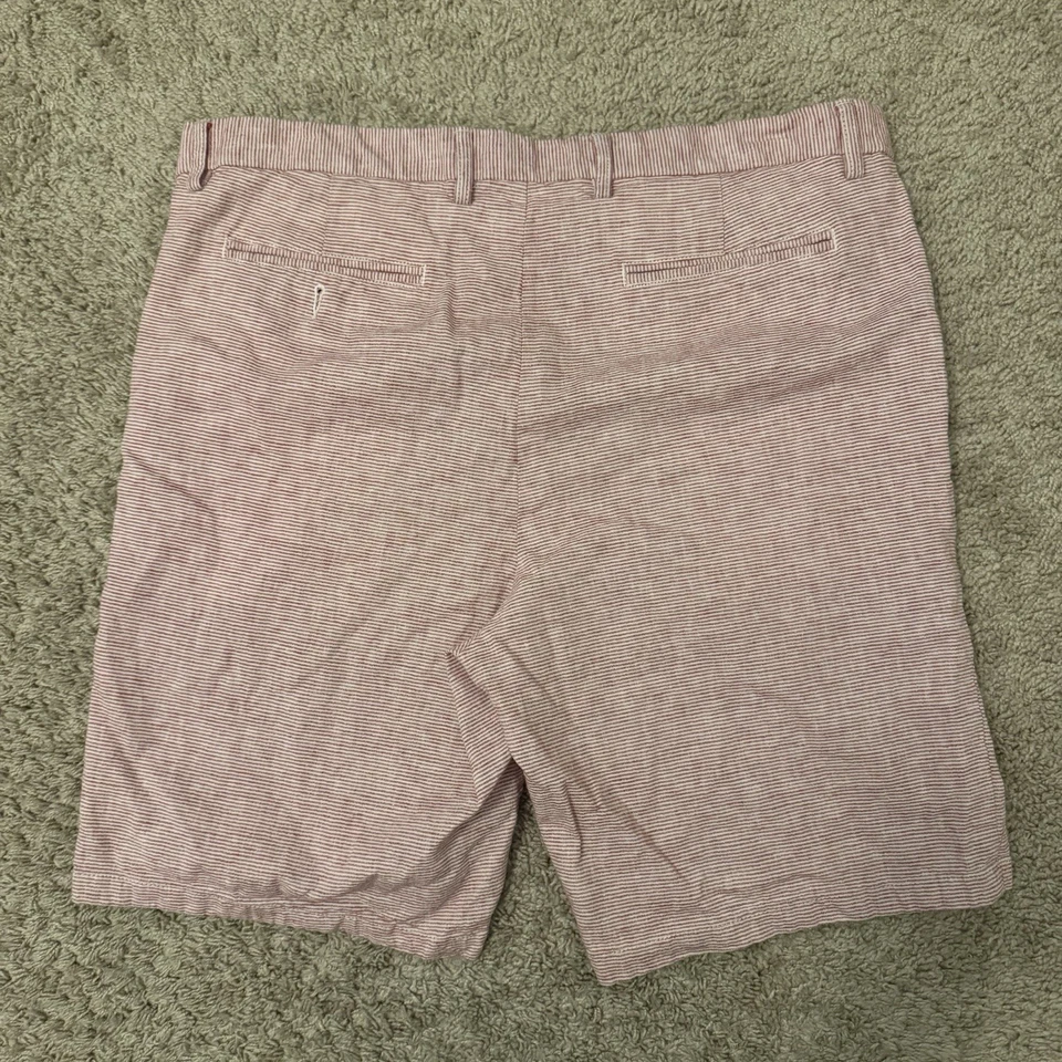 Pantalones Cortos Chinos Old Navy Para Hombre 40 Rayas Rojas 9.5” Lino Ultimate Slim Integrado Flex Foto 2 de 4