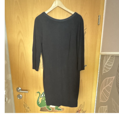 MANGO Damen Kleid Schwarz Gr. M A-Linie knielang 3/4 Arm Rundhals uni