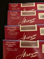 Hanes Alive Full Support Pantyhose Sandalfoot Sz A Little Color 4 Pair