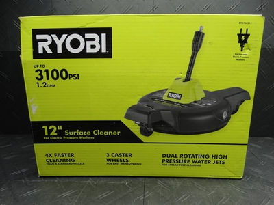 #ad RYOBI 12 in 3100 PSI Electric Pressure Washer Surface Cleaner with Caster Wheels $66.99