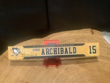 Josh Archibald PITTSBURGH PENGUINS Training Camp Locker Game Used Nameplate UNO 