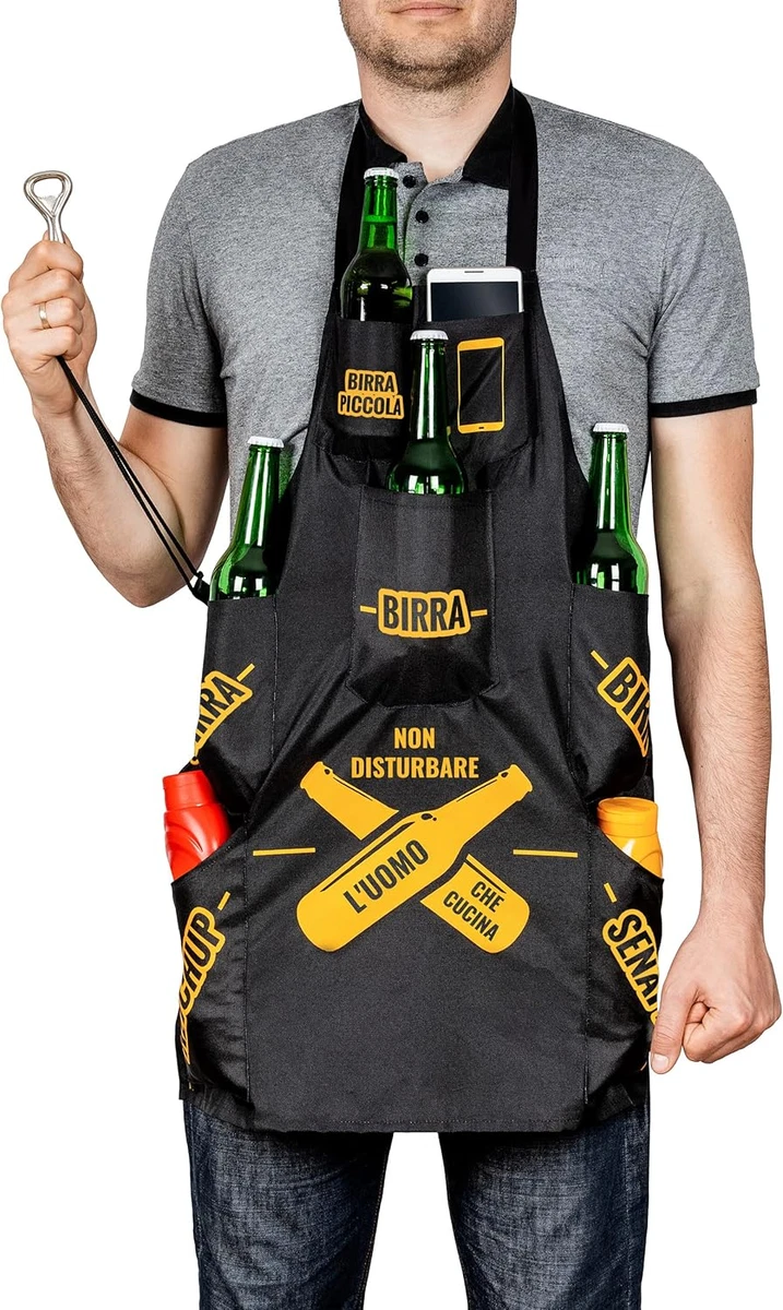 ENSIANTH Grembiule Da Cucina Per Amanti Della Birra Con Tasca – Divertente Regalo Per BBQ E Grill