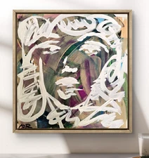 CORBELLIC Young Woman 12x12 Original Abstract Cubism Portrait Fine Art Painting