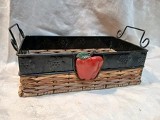 Rectangular Basket With Apple Teacher Gift 10.5" X 6.5" X 3.25"
