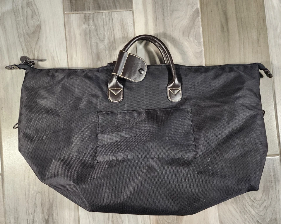 Bolso de Lona de Viaje BRIC'S Milano Asas de Cuero Negro Foto 2 de 4