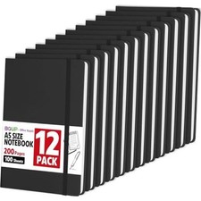 12 Pack Lined Journal Notebook for Work, 200 Pages, Medium 5.5 in x 8.3 in, 12B