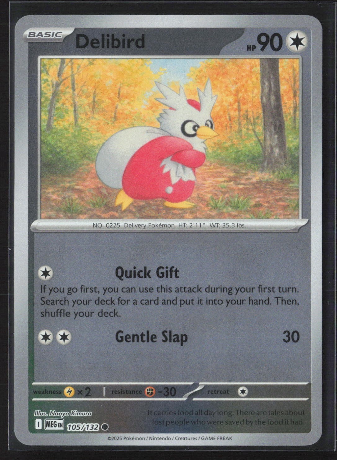 105/132 Delibird - ME01 Mega Evolution Reverse Holo NM Pokemon