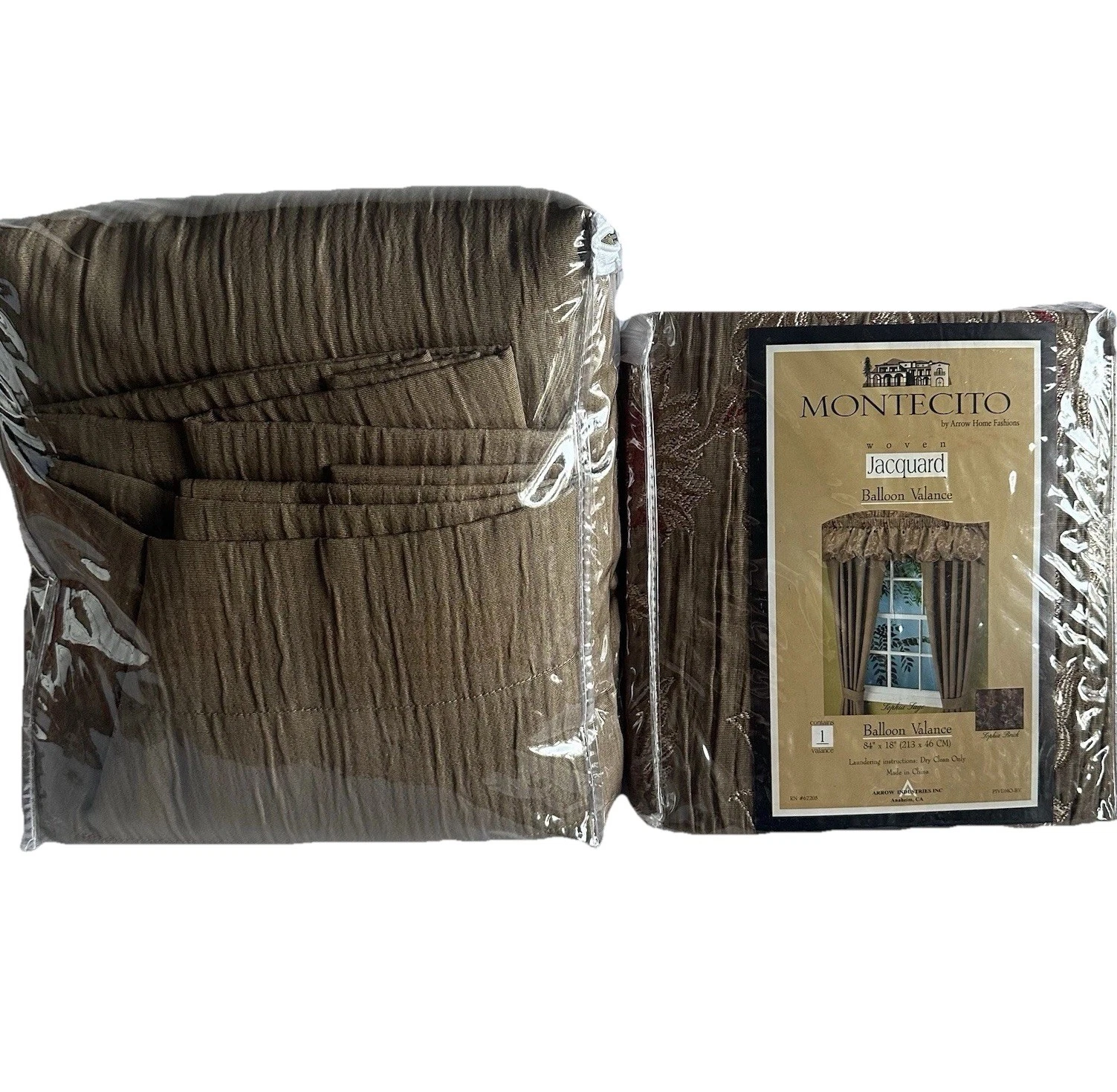 Montecito by Arrow Home Fashions"Sophia Olive"Woven Jacquard Curtains84"X42"
