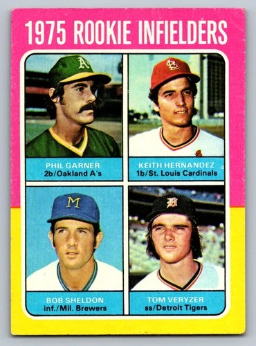 1975 Topps #623 (Phil Garner / Keith Hernandez / Bob Sheldon / Tom Veryzer)
