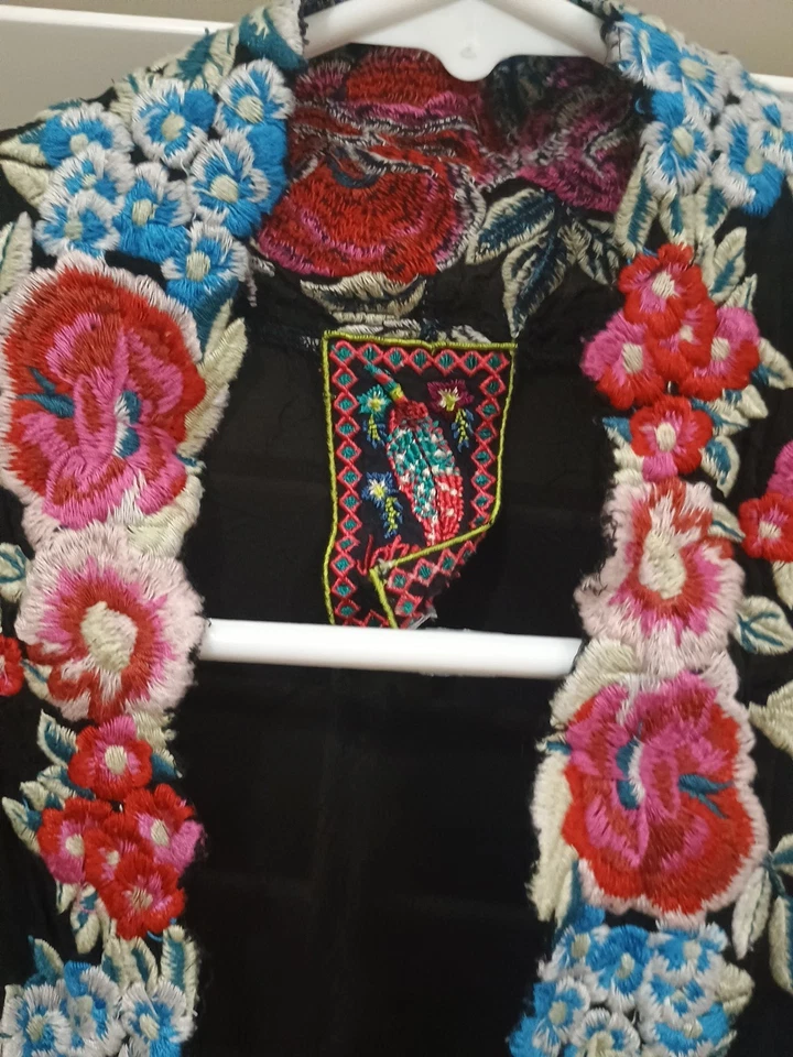 Жилет/топ Johnny Was БОЛЬШОЙ Б/у Отличное состояние товара Цветочная Кнопка Спереди - Изображение 4 из 4