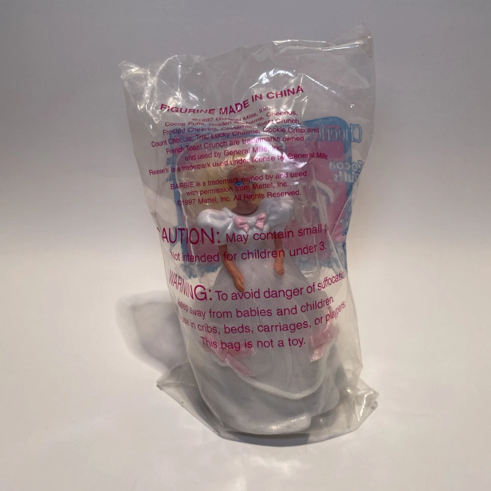 1997 GENERAL MILLS Cereal Barbie Colaboración Boda Arcos Rosados Promo Estatuilla Sellada Foto 2 de 4