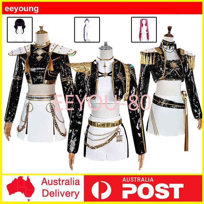 K-POP Rumi Mira Zoey Golden Performance Costume Wig Cosplay Dress