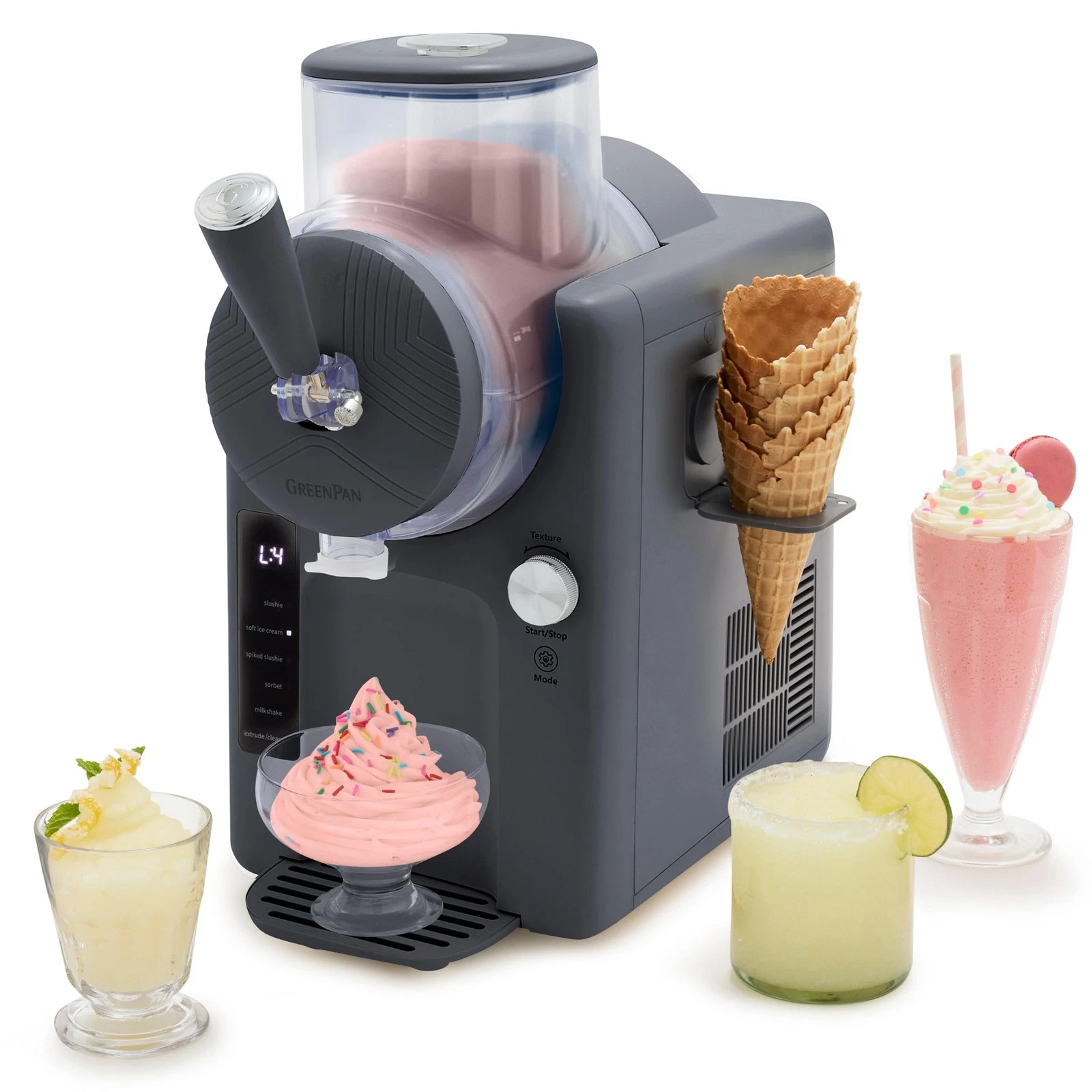GreenPan Frost Ice Cream Maker & Slushie Machine, Soft Serve, Sorbet, Margaritas