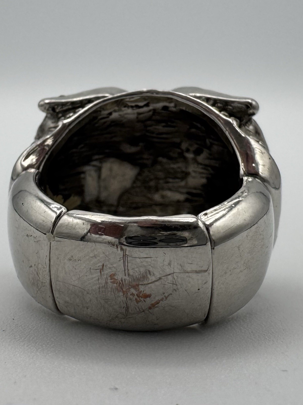 Large Owl Statement Ring Silver Tone Rhinestone C… - image 5