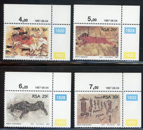 SOUTH AFRICA 1987 MINT NH SET #694-97, PETROGLYPHS !! B42