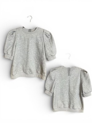 Adam Lippes gray puffy short sleeved top medium