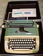 Beautiful Royal Sabre Green Manual Typewriter 1970s w/ Original Carry Case thumbnail