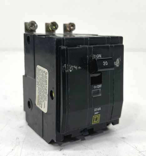Square D QO 20 Amp 3-Pole Bolt-On Circuit Breaker QOB320