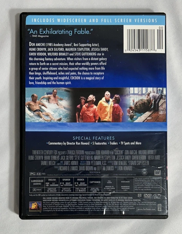 Cocoon (DVD, 1985) Ron Howard Movie w/ Insert Sci-Fi Fantasy Drama Comedy Film Foto 2 de 3