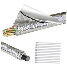 Self-Adhesive Automotive Heat Shield Sleeve - 1/2" x 39" - I.D. x 39in - Silver