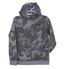 Under Armour Digital Camo Boys Hoodie Sweatshirt Size YMD Gray Kangaroo Pocket