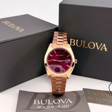 Bulova Surveyor 97B234 Automatic Purple Dial Rose Gold-Tone Men's Watch 39mm