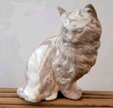 Cat Mount St. Helens Volcanic Ash Sculpture Figurine Artist Signed Kitten 