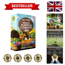 60L Multi-Purpose Compost Soil Bag, Eco-Friendly Seed Compost for Outdoor Plants 0.38 per litre