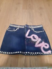VINTAGE JUNIOR WOMENS MINI SKIRT DENIM 1990S Y2K LOVE