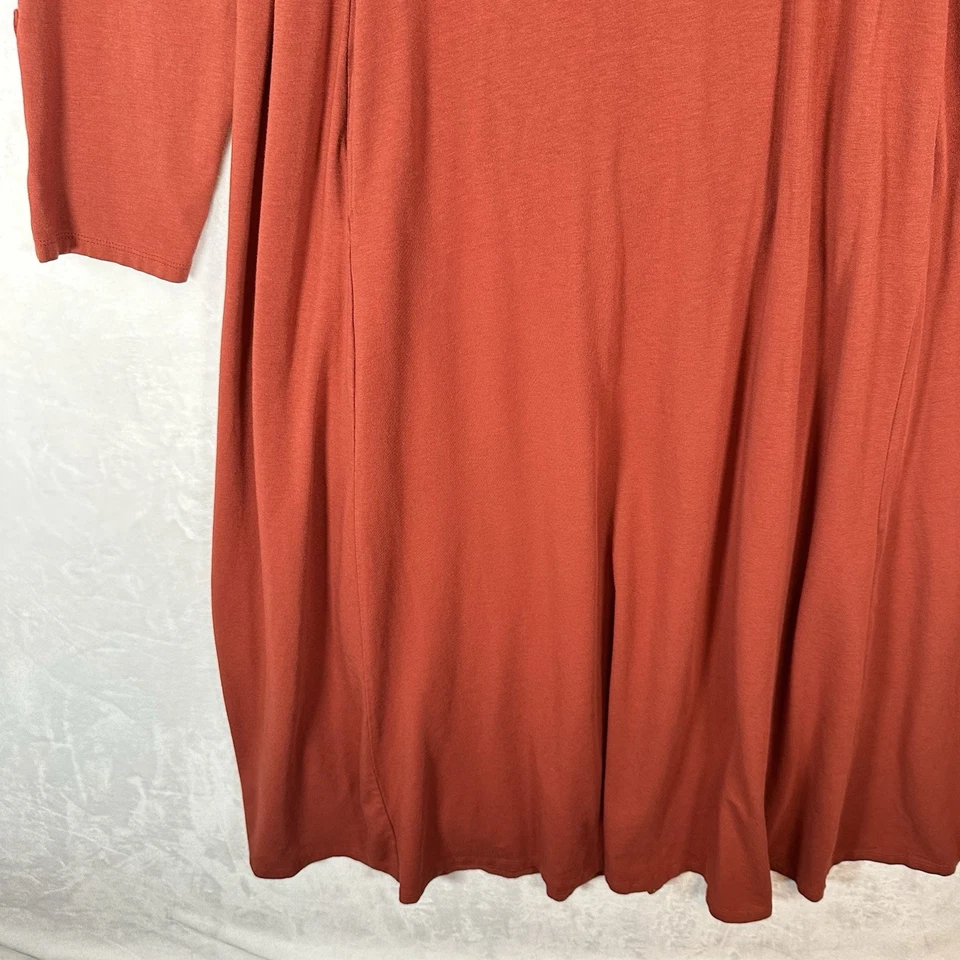 Soft Surroundings Dress Womens 3X Jackie Terracotta Maxi Turtleneck Knit Modest - Image 4 of 4