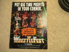 original ad 11- 8'' wwf wrestlefest KIT technos Hulk Hogan ARCADE GAME FLYER