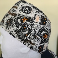 Black and White Tarot Cards - Surgical Scrub Hat - Unisex