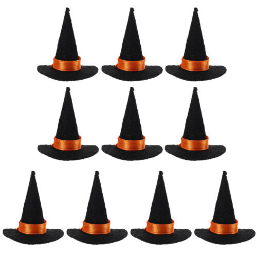 10 Mini Felt Witch Hats for Halloween Crafts & Decor-DN - Picture 1 of 18