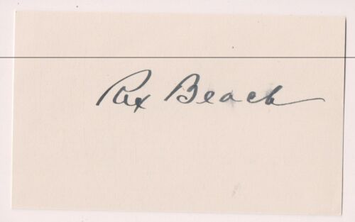 Autographed 3 x 5 Card Rex Beach novelist, playwright Olympic water polo player - Picture 1 of 1