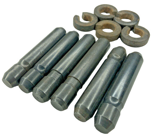 Mixed Lot New & Used Bucket Pins (6) & Lockrings (5) Black Oxide 9/16" OD x 3"