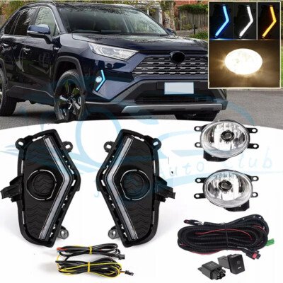 LED DRL Front Turn & Fog Lights Driving Lamps w/ Kit c For Toyota RAV4 2019-2025