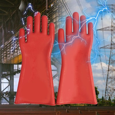 Electrician Safety Work Gloves Rubber Insulated Gloves 12KV Security  Protection