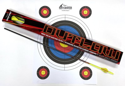 Black Eagle Arrows Outlaw Fletched Crested Arrows - Yellow - with 2 inch Vane...